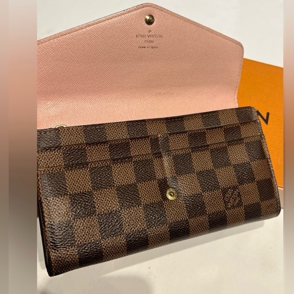Louis Vuitton Damier Ebene Sarah Wallet Posh Authentic,Chipped & Full inclusion. - Picture 5 of 14